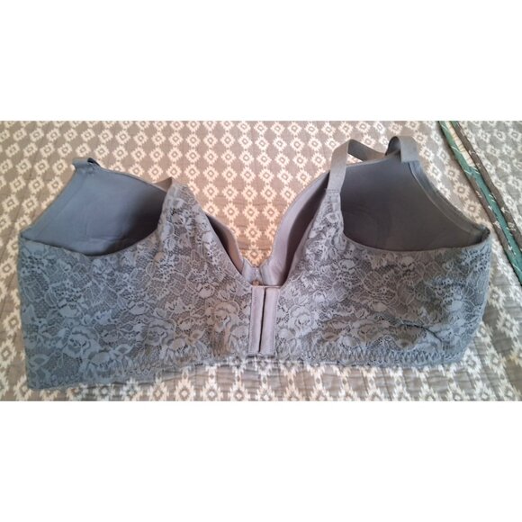 Torrid 50DD Lightly Lined T Shirt Bra Gray Lace trim Back Smoothing womens - Picture 2 of 4